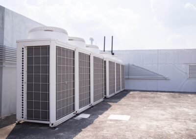 Commercial hvac units on a rooftop.